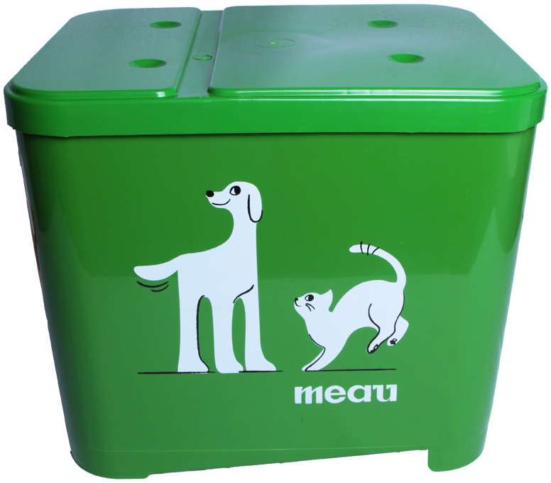 Porta Ração Meau Verde para Cães e Gatos - 15Kg