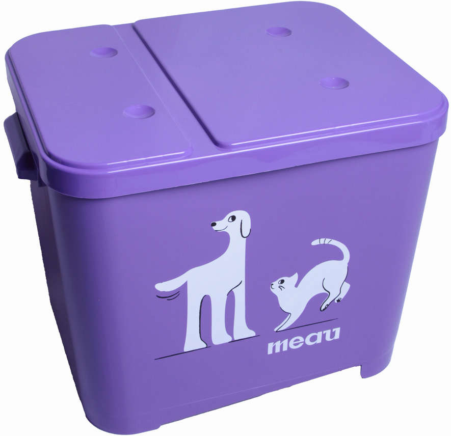 Porta Ração Meau Roxo para Cães e Gatos - 15Kg