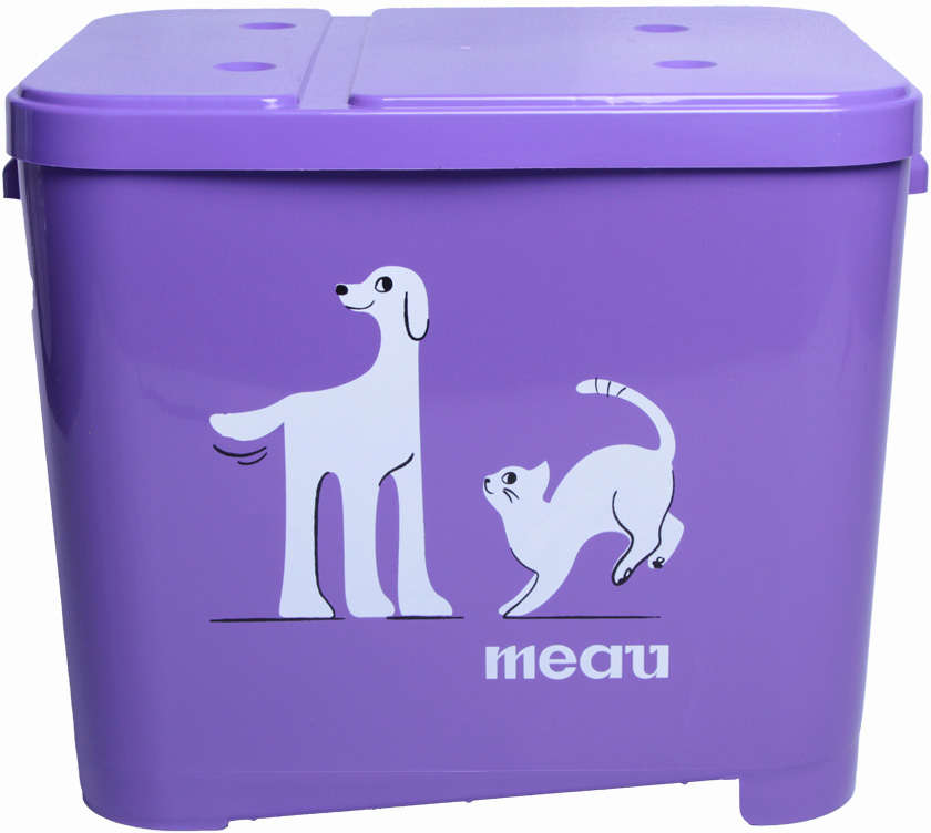 Porta Ração Meau Roxo para Cães e Gatos - 15Kg