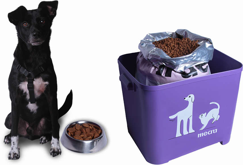 Porta Ração Meau Roxo para Cães e Gatos - 15Kg