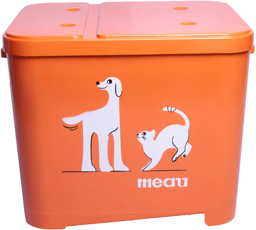 Porta Ração Meau Laranja para Cães e Gatos - 15Kg
