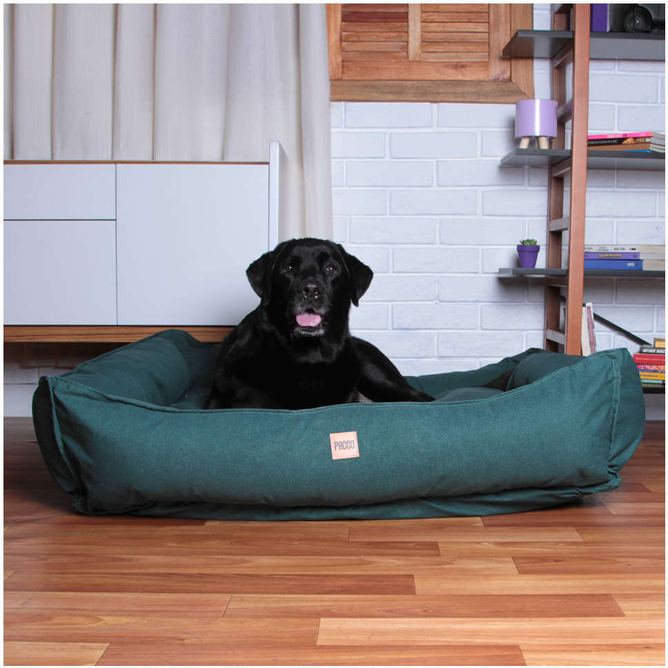 Cama Pacco Puppy King Ecotec Lisa Verde para Cães - Tam. Único