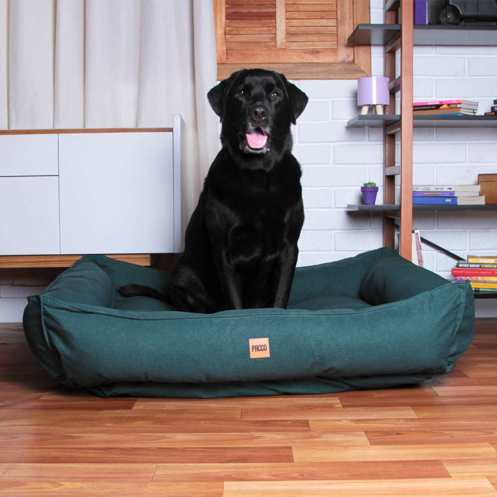 Cama Pacco Puppy King Ecotec Lisa Verde para Cães - Tam. Único