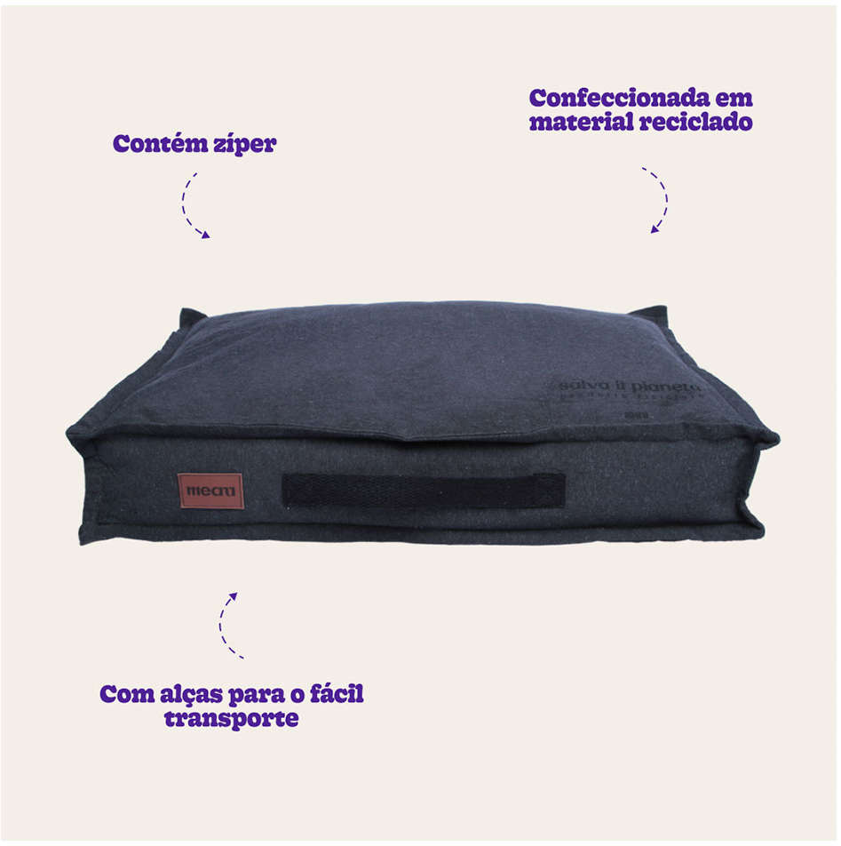 Almofada Meau Futon Salva iL Pianeta Chumbo - Tam. G