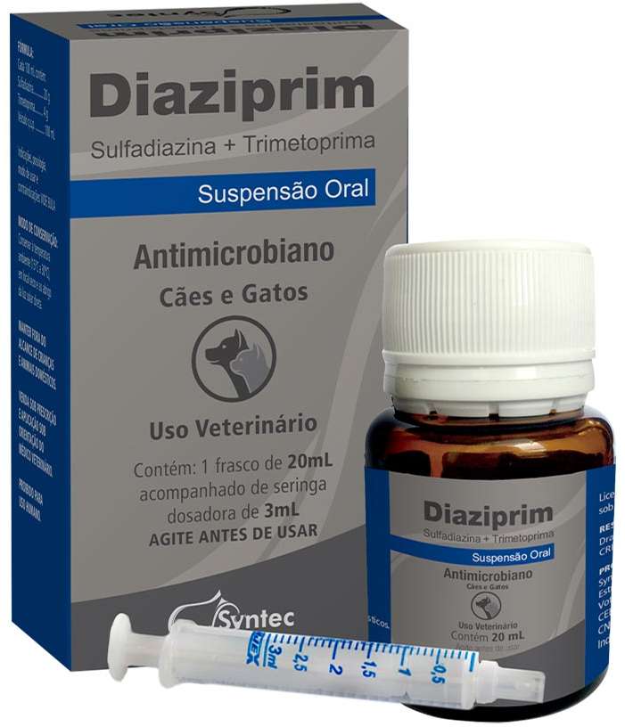 Antibiótico Syntec Diaziprim Oral para Cães e Gatos - 20 mL