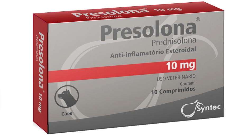 Anti-inflamatório Syntec Presolona Prednisolona Comprimidos para Cães - 10 mg