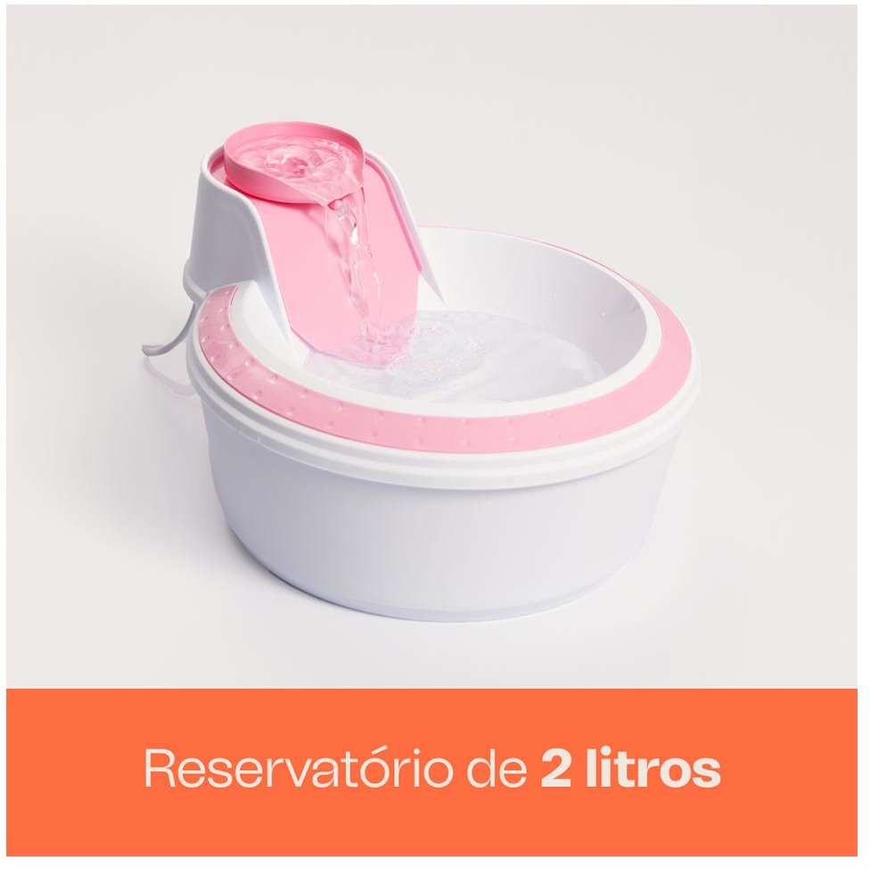 Fonte Bebedouro Meau Clássica Rosa - Bivolt
