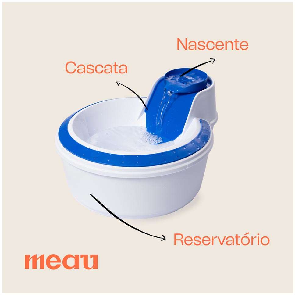 Fonte Bebedouro Meau Clássica Azul - Bivolt
