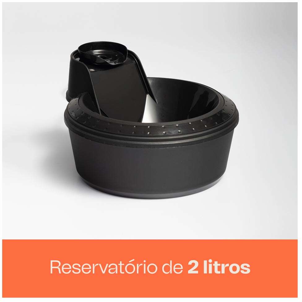 Fonte Bebedouro Meau Clássica Preta - Bivolt