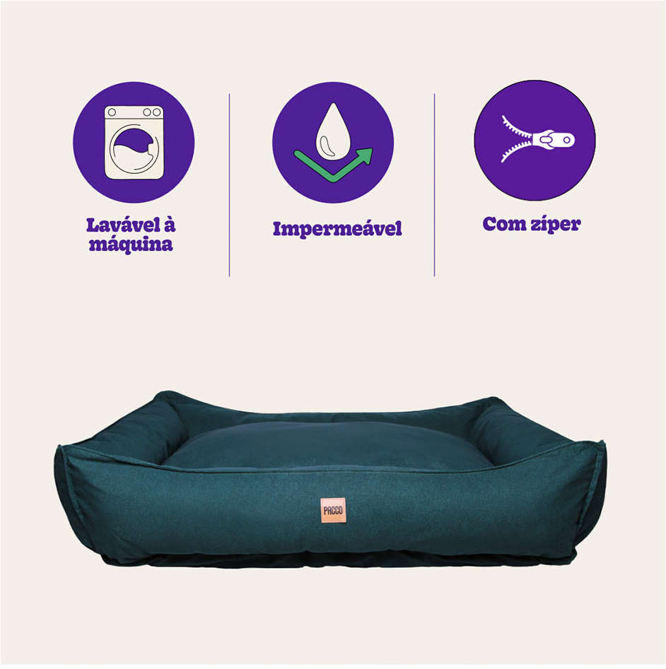 Cama Pacco Puppy King Ecotec Lisa Verde para Cães - Tam. Único