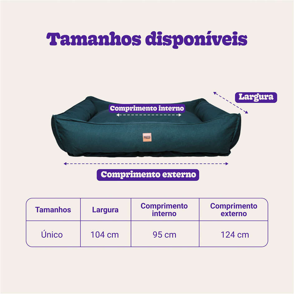 Cama Pacco Puppy King Ecotec Lisa Verde para Cães - Tam. Único