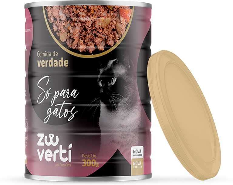 Alimento Natural Papapets Zooverti Só para Gatos - 300 g