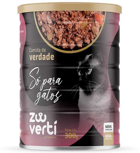 Alimento Natural Papapets Zooverti Só para Gatos - 300 g