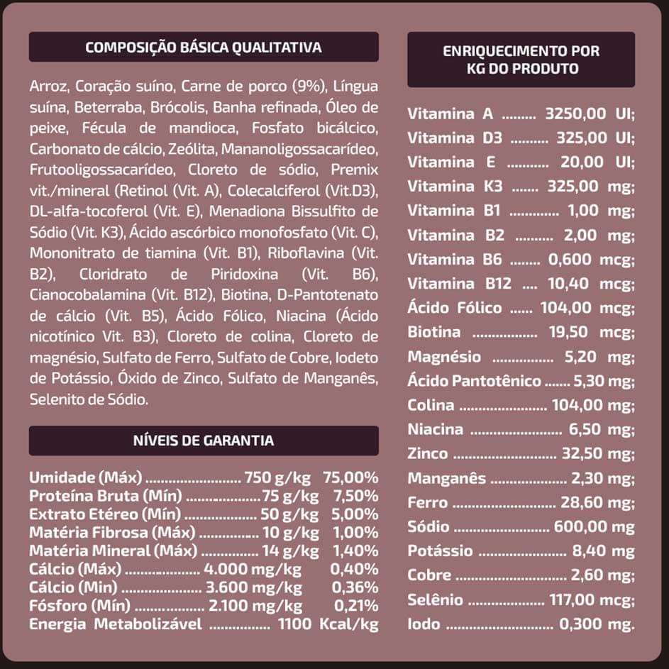 Alimento Natural Papapets Zooverti Só Carne Suína para Cães - 300 g