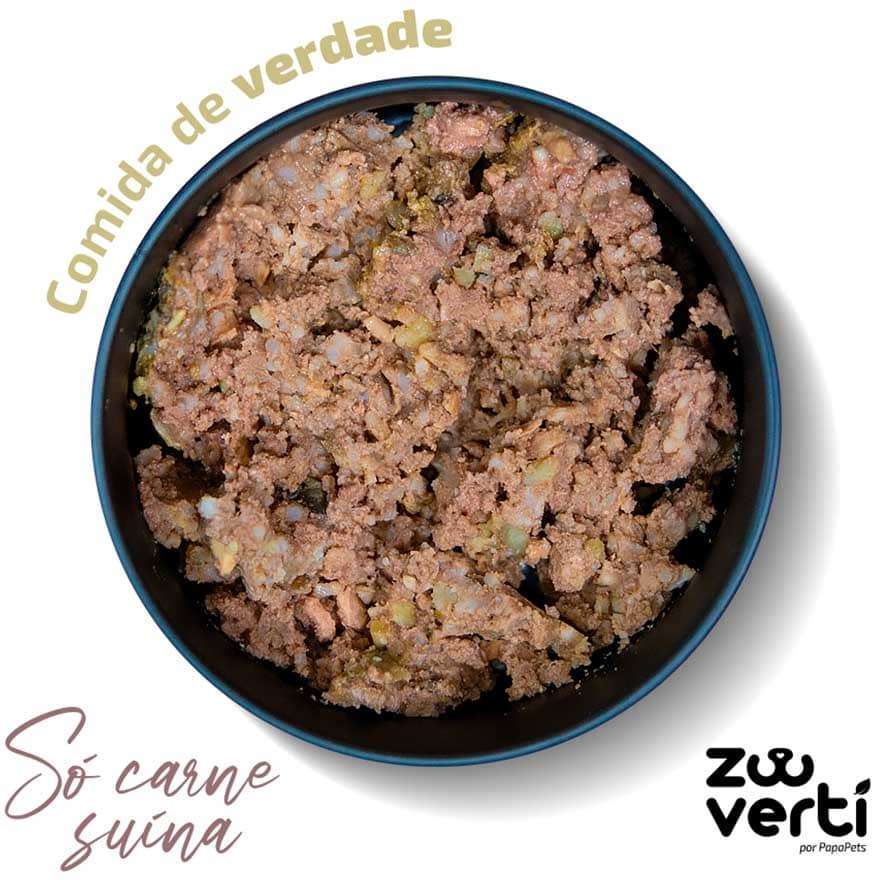 Alimento Natural Papapets Zooverti Só Carne Suína para Cães - 300 g