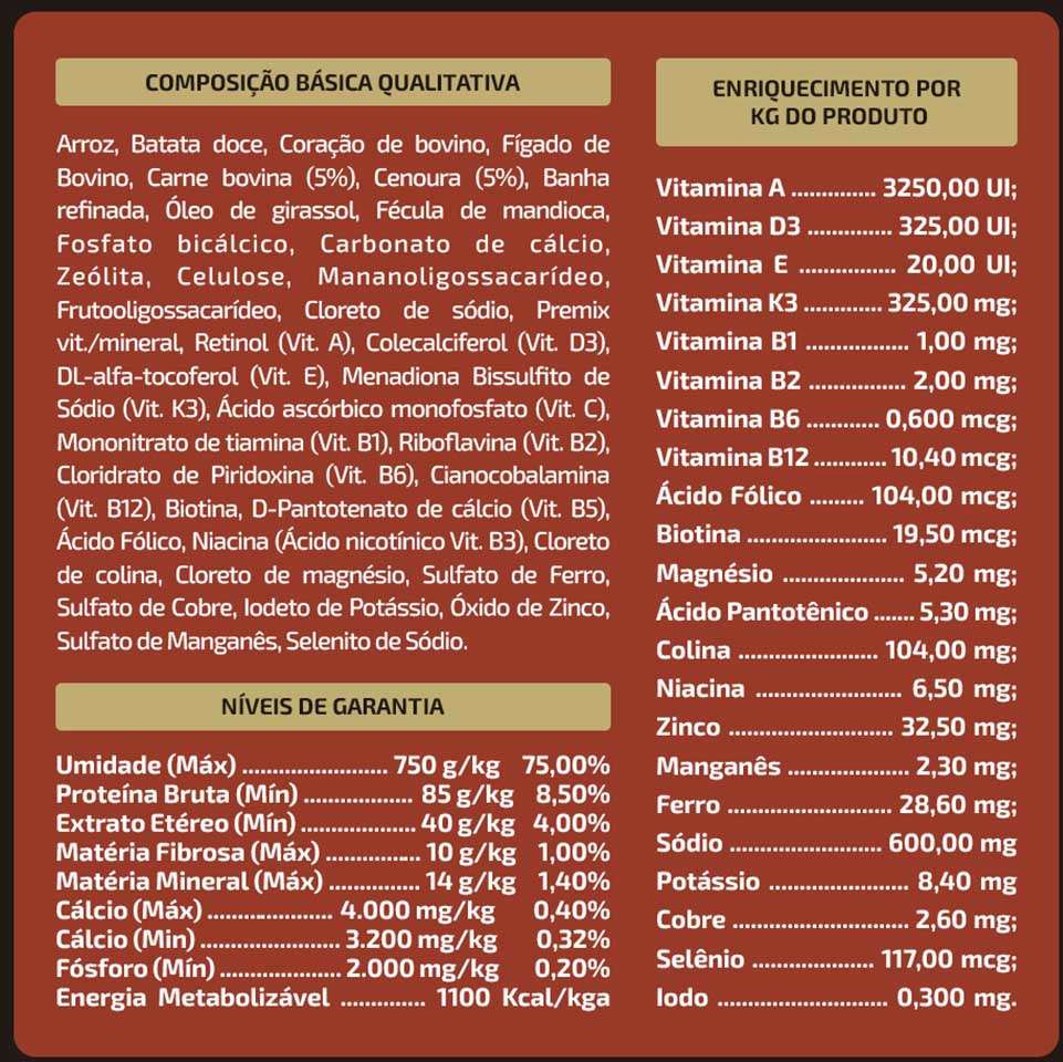 Alimento Natural Papapets Zooverti Só Carne Bovina para Cães - 300 g