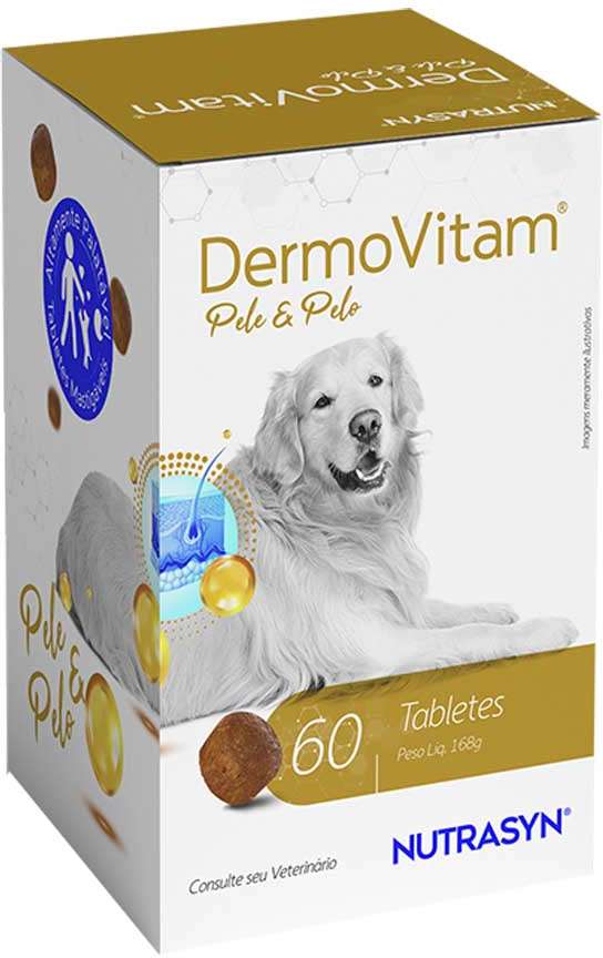 Suplemento Vitamínico nutrasyn Dermovitam para Cães - 60 Tabletes