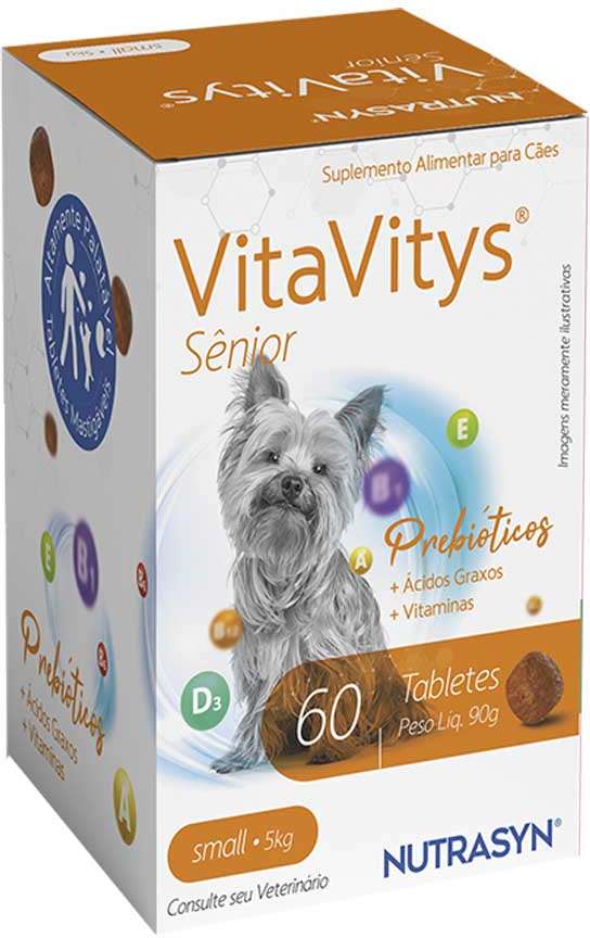 Suplemento Vitamínico Nutrasyn Vitavitys Sênior para Cães Raças Pequenas - 60 tabletes