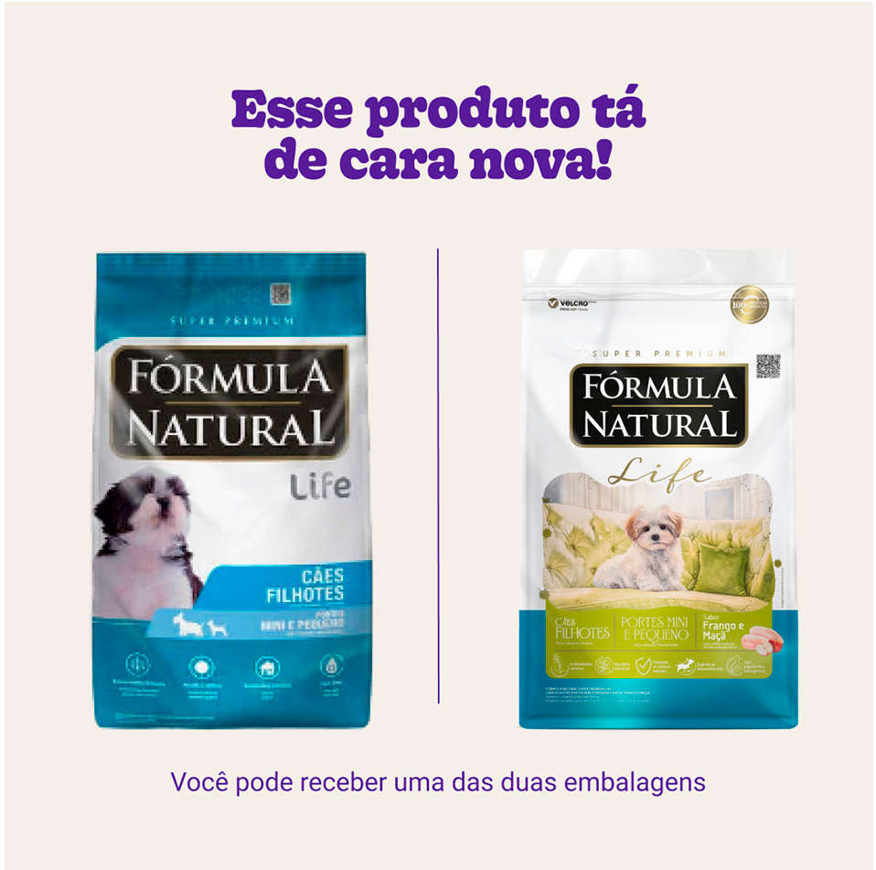 Ração Seca Fórmula Natural Life para Cães Filhotes Raças Mini e Pequena - 2,5Kg