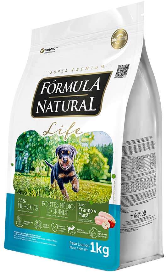 Ração Seca Fórmula Natural Life para Cães Filhotes Raças Médias e Grandes - 15Kg