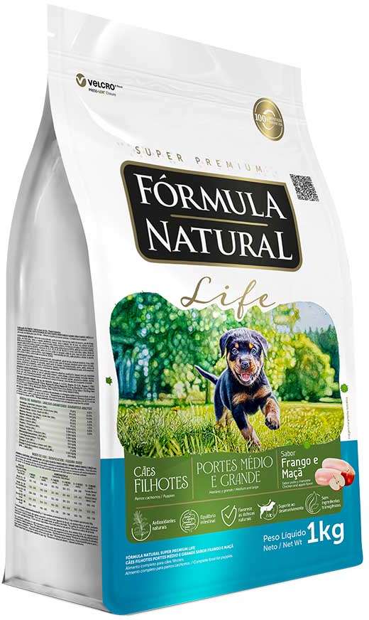 Ração Seca Fórmula Natural Life para Cães Filhotes Raças Médias e Grandes - 15Kg