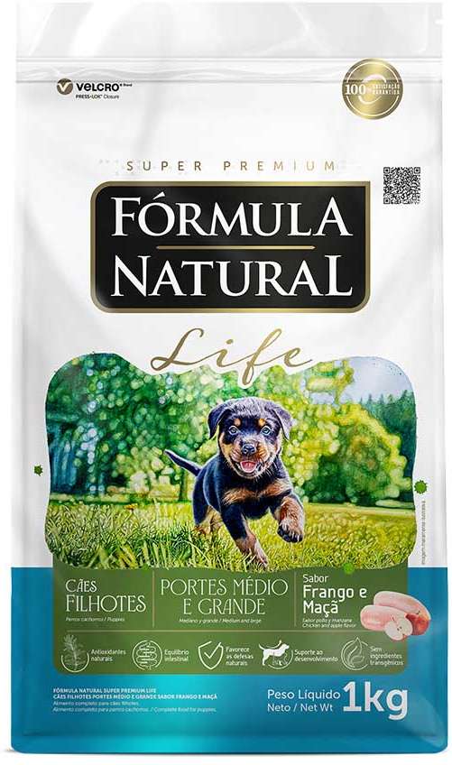 Ração Seca Fórmula Natural Life para Cães Filhotes Raças Médias e Grandes - 15Kg