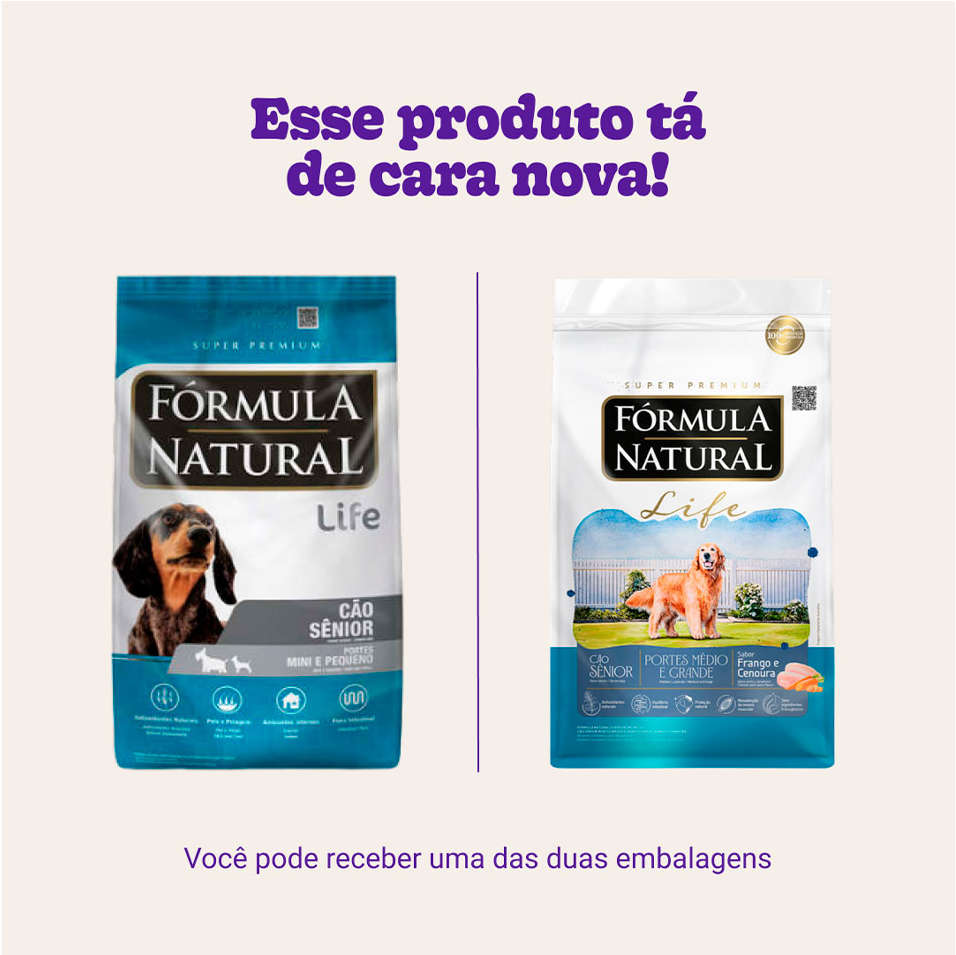 Ração Seca Fórmula Natural Life para Cães Sênior Raças Mini e Pequena - 15Kg