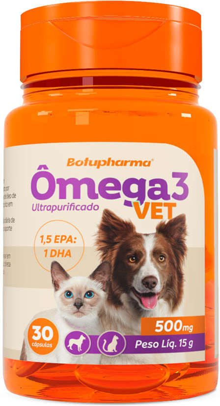 Suplemento Botupharma Pet Ômega 3 500 mg para Cães e Gatos - 30 Cápsulas