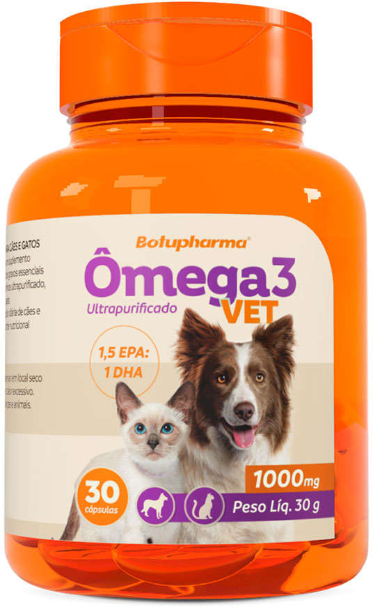 Suplemento Botupharma Pet Ômega 3 1000 mg para Cães e Gatos - 30 Cápsulas
