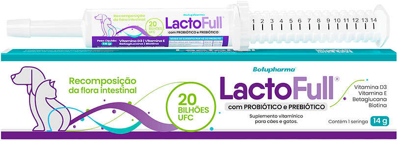 Suplemento Vitamínico Botupharma Pet Lacto Full Probiótico e Prebiótico para Cães e Gatos - 14 g