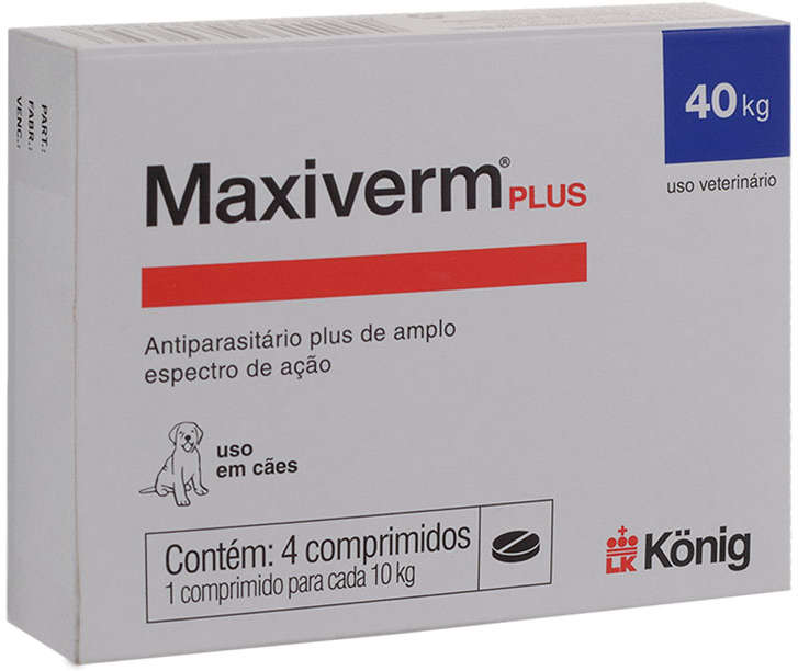 Maxiverm Antiparasitário de Amplo Espectro König - 4 comprimidos