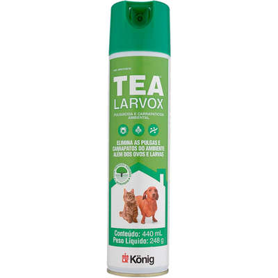 Spray Inseticida König Larvox TEA Pulguicida e Carrapaticida para Ambientes