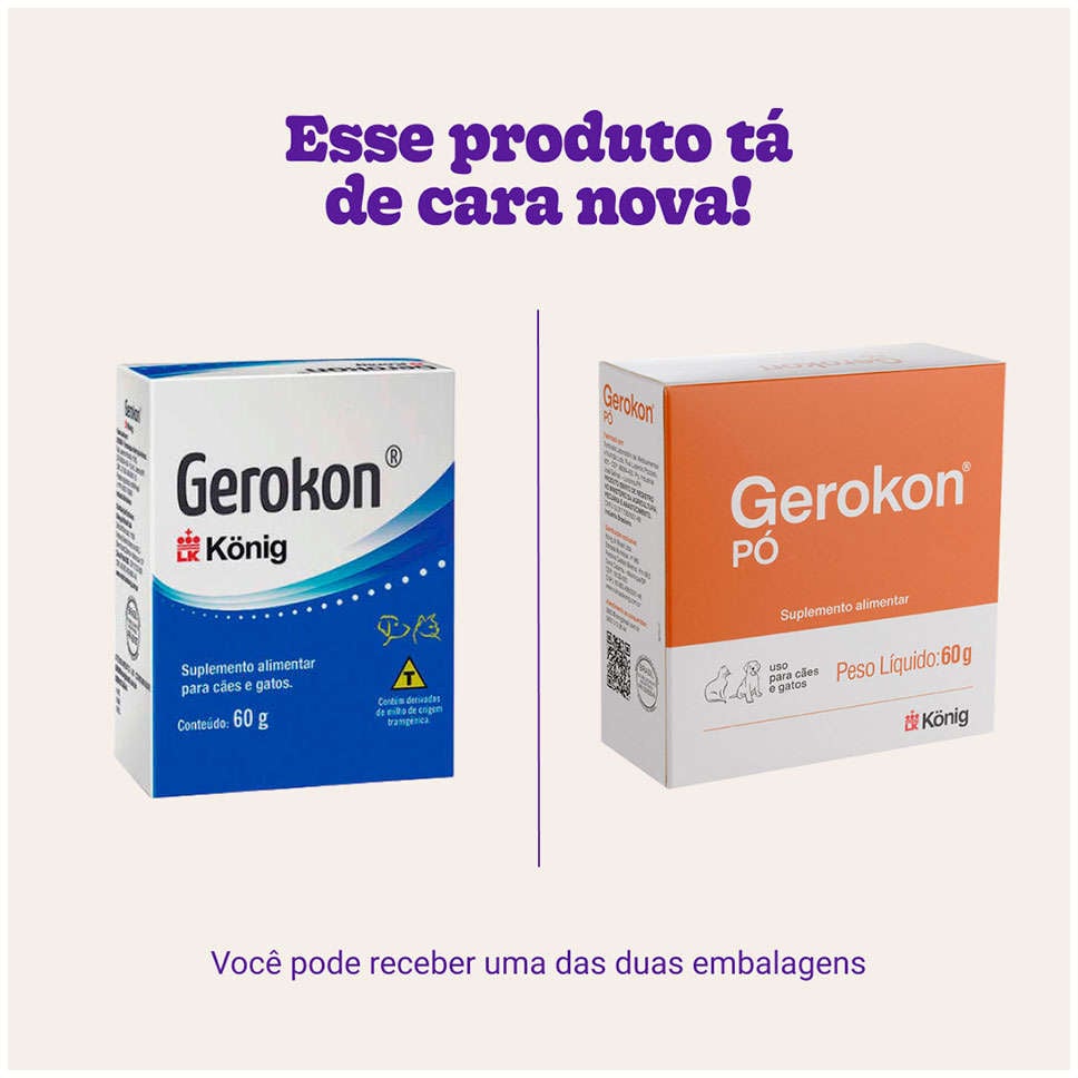 Suplemento Alimentar König Gerokon para Cães e Gatos - 60 g