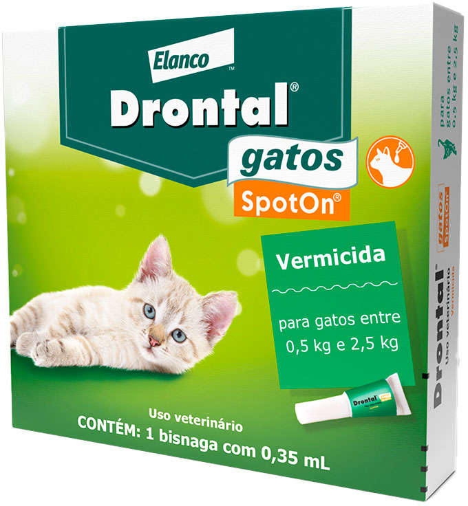 Vermífugo Drontal SpotOn para Gatos de 0,5Kg a 2,5Kg - 1 Bisnaga