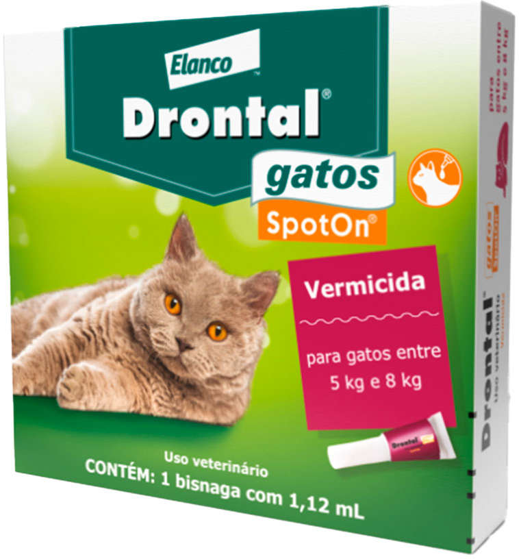 Vermífugo Drontal SpotOn para Gatos de 5Kg a 8Kg - 1 Bisnaga