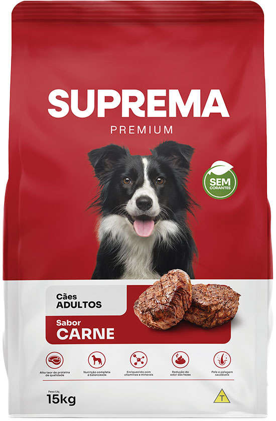 Ração Suprema Sabor Carne para Cães Adultos - 15Kg