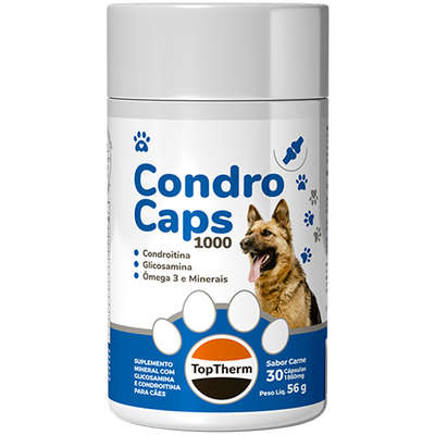 Suplemento Vitamínico Toptherm Condro Caps 1000 para Cães e Gatos