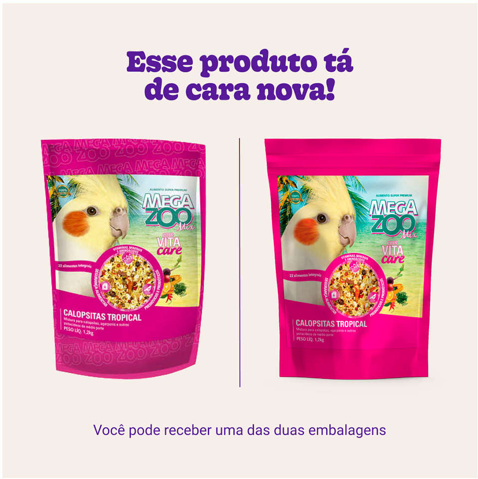 Ração Megazoo Mix Tropical para Calopsitas - 1,2Kg