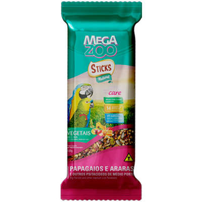 Sticks Natural Megazoo Sabor Vegetais para Papagaios e Araras