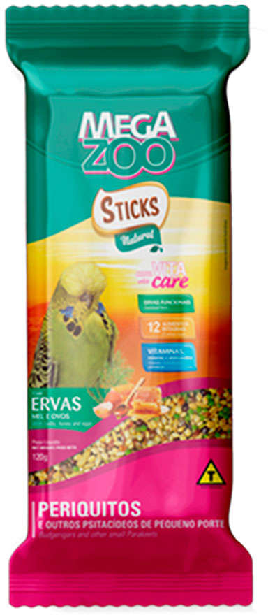 Sticks Natural Megazoo Sabor Ervas para Periquitos - 120 g