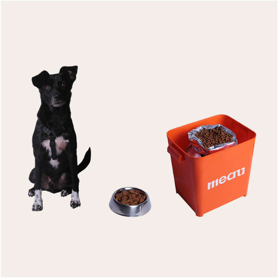 Porta Ração Meau Laranja - 15Kg