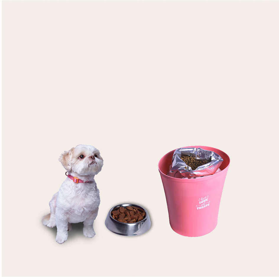 Porta Ração Kroco Redondo Rosa - 3,5Kg