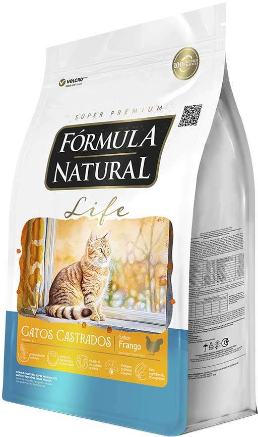 Ração Seca Fórmula Natural Life Sabor Frango para Gatos Adultos Castrados - 10,1Kg