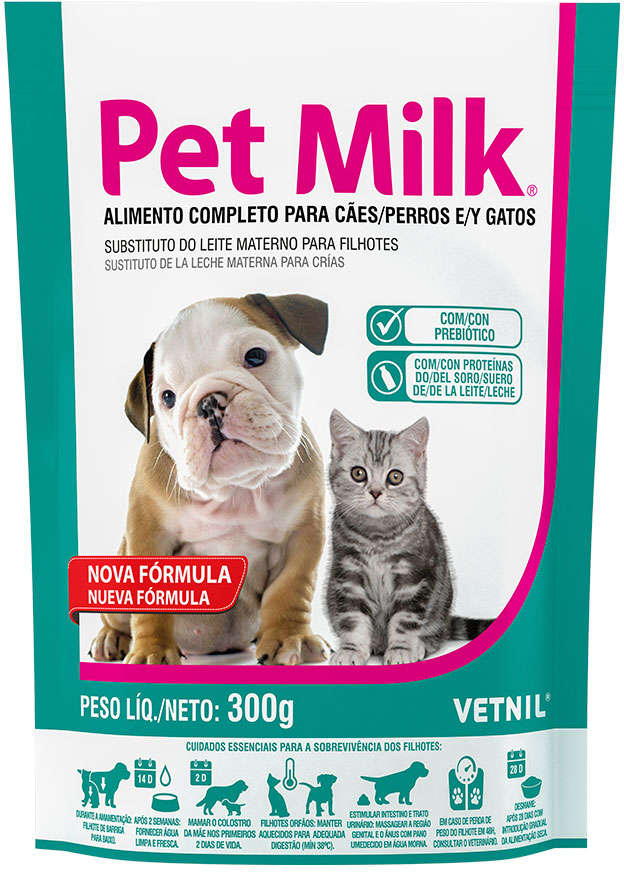 Alimento Completo Vetnil Pet Milk Sachê Substituto do Leite Materno - 300 g