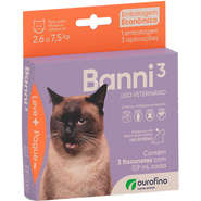 Antipulgas Ourofino Banni 3 para Gatos de 2,6 a 7,5Kg - 3 Bisnagas