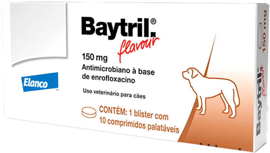 Antibiótico Elanco Baytril Flavour 150mg - 10 comprimidos