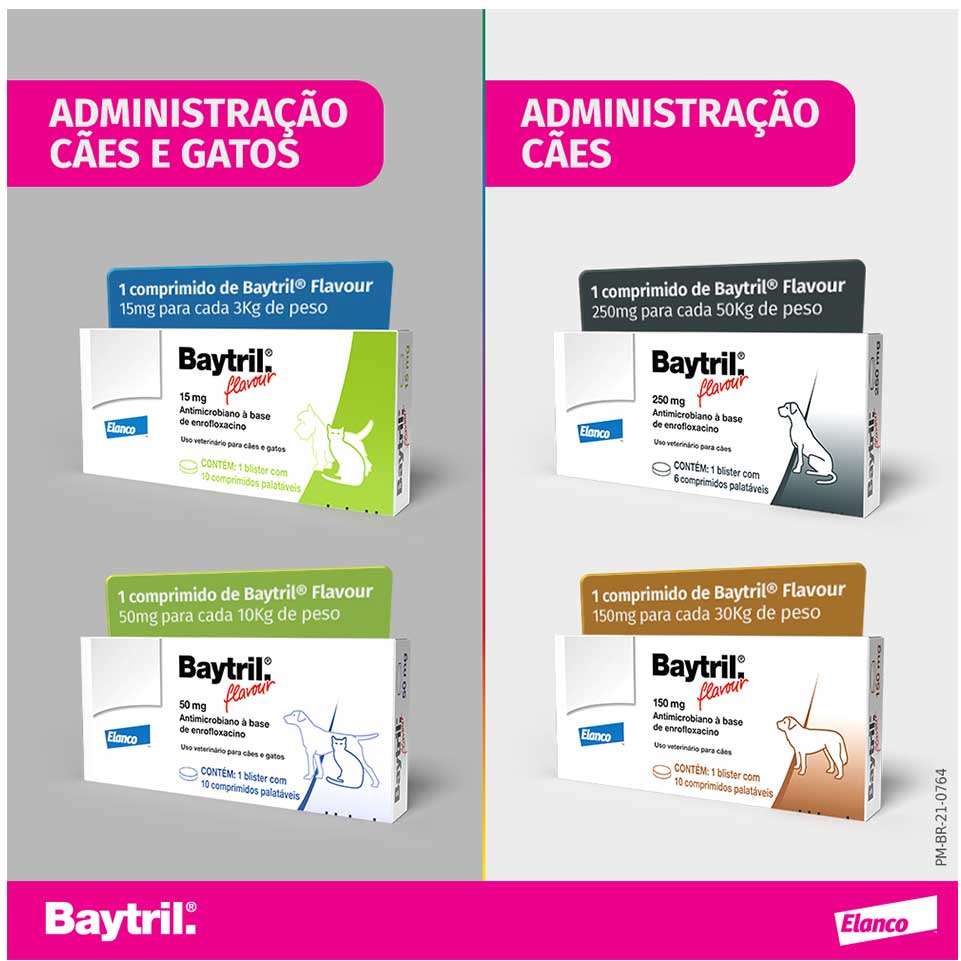 Antibiótico Elanco Baytril Flavour 150mg - 10 comprimidos