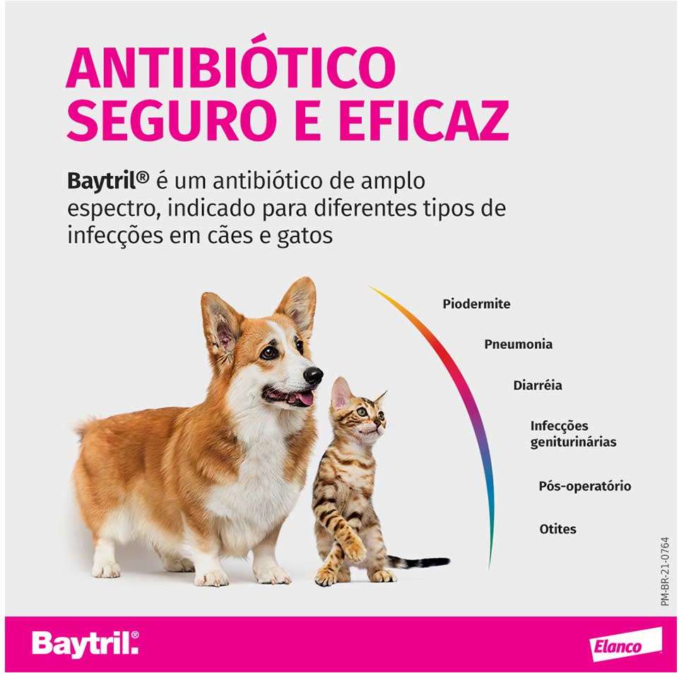 Antibiótico Elanco Baytril Flavour 150mg - 10 comprimidos