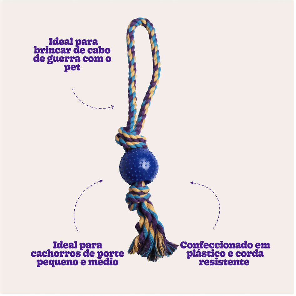 Brinquedo Kroco Mordedor Puxador Azul para Cães - Tam. Único
