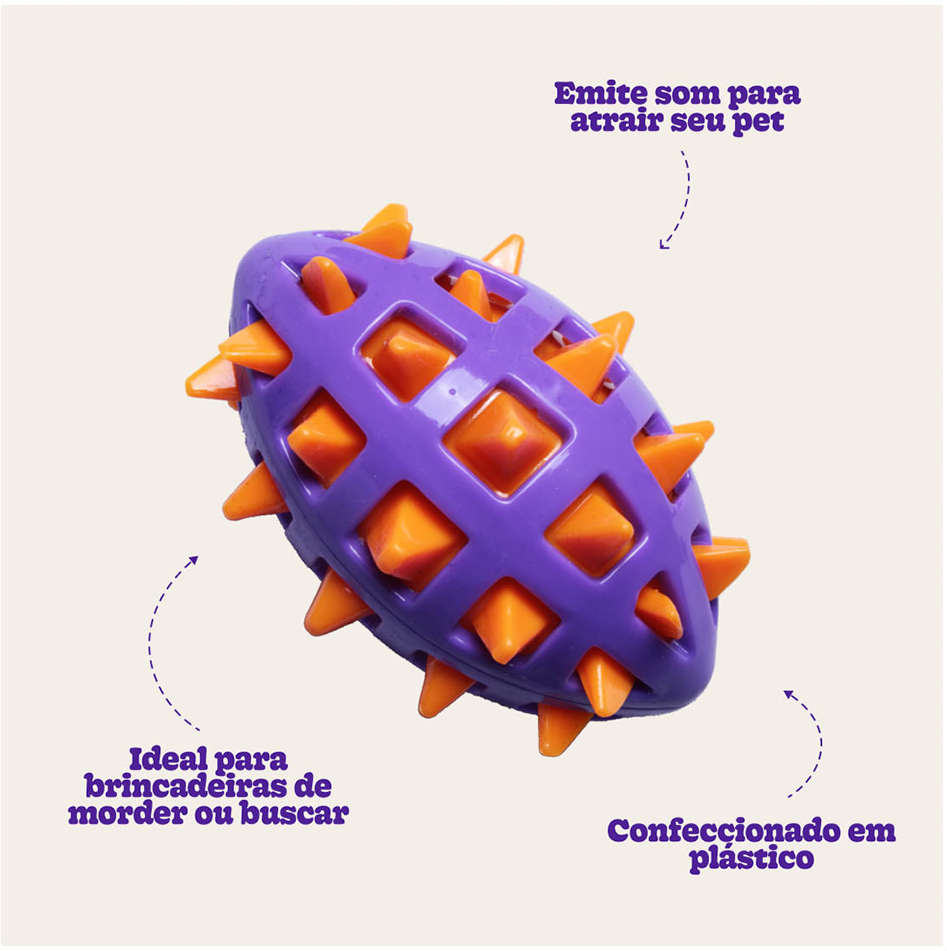 Mordedor Kroco Espinhos Roxo para Cães - Tam. Único